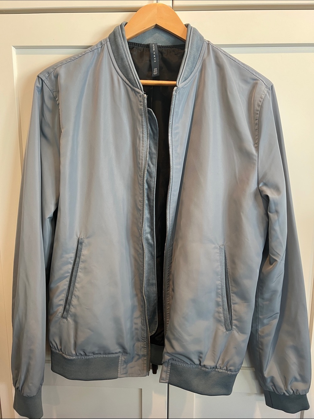 Zara Light Blue Men's Bomber Jacket